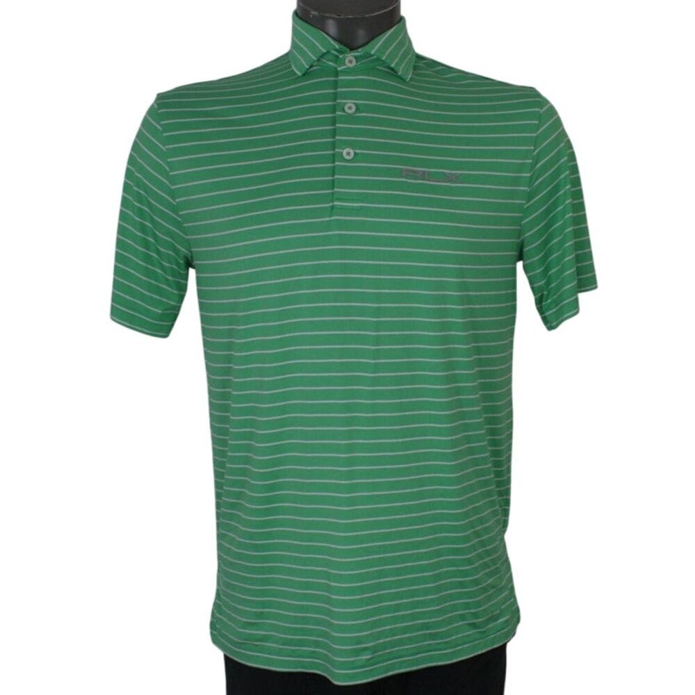 RLX Ralph Lauren Polo Shirt Mens Small Green Spell Out Performance Golf